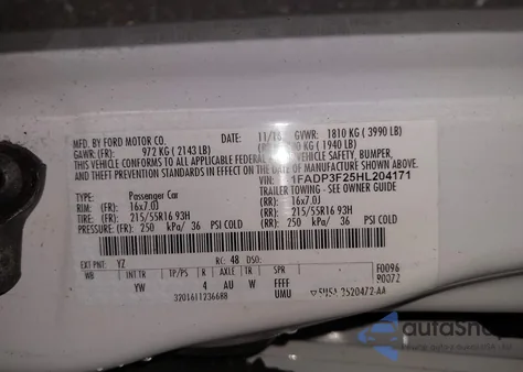 2017 Ford Focus Se from USA, damaged, VIN 1FADP3F25HL204171
